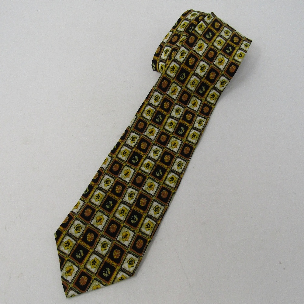 Marja Kurki Tie 100% Silk Black Gold Dress up